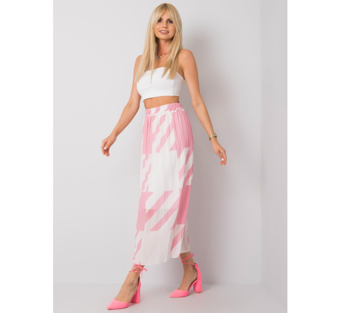 Růžová plisovaná maxi sukně Isidora