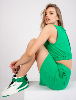 Tmavě zelená bavlněná souprava se sukní Ally RUE PARI