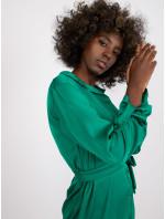 Zelené midi šaty s imitací saténu Inga RUE PARIS