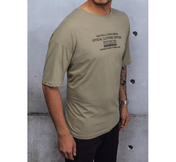 Pánské tričko s khaki potiskem Dstreet RX4648z