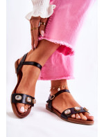 Klasické dámské sandály s ozdobami černe Harrie
