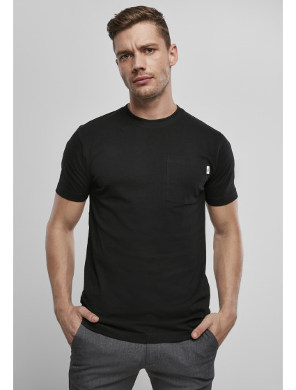 Základní kapesní tričko z organické bavlny černé