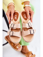 Klasické semišové dámské pantofle béžove Casilda