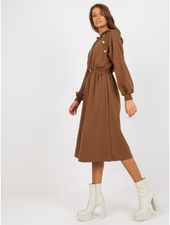 Hnědé mikinové šaty s kapucí