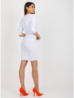 Bílé vypasované šaty Toronto RUE PARIS s páskem