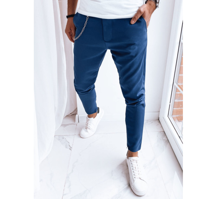 Tmavě modré pánské ležérní kalhoty Dstreet UX4009