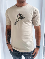 Světle béžové pánské tričko s potiskem od Dstreet RX5284