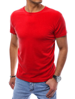 Pánské jednobarevné tričko červené Dstreet RX5306
