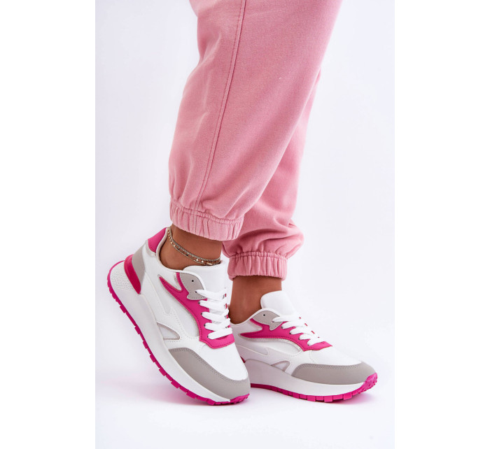 Dámské sportovní boty na platformě bílo-růžové Henley