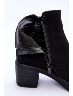 Kožené klasické boty dámské černé Limoso