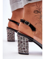 Zdobené stylové sandály průhledné černé SBarski