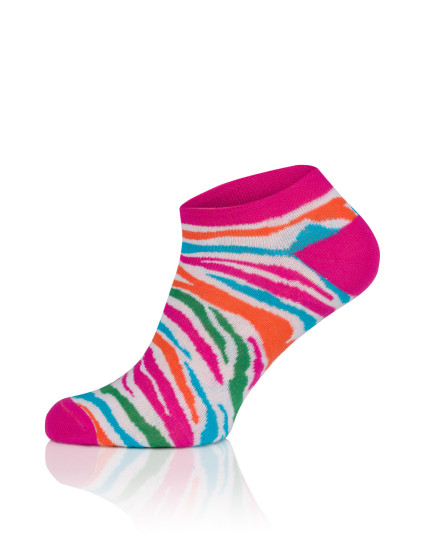 ZEBRA kotníkové ponožky - amarant/barvy
