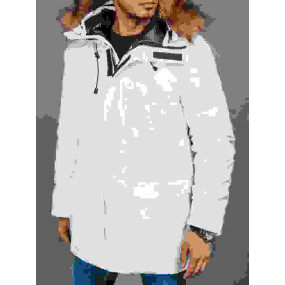 Pánská zimní bunda s kapucí, bílá model 19869873 - Dstreet