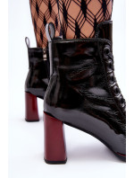 šněrovací kotníkové boty na S vysokém černá model 19870103 - Kesi
