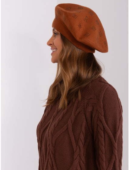 Světle hnědý dámský pletený baret