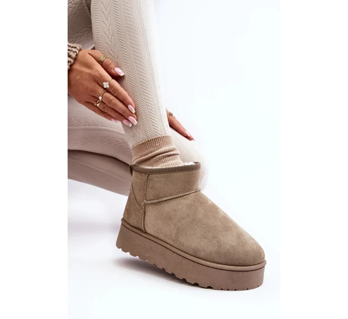 Dámské sněhule na platformě s kožešinovou podšívkou, zelená Xamella Dámské sněhule na platformě s kožešinovou podšívkou, zelená Xamella