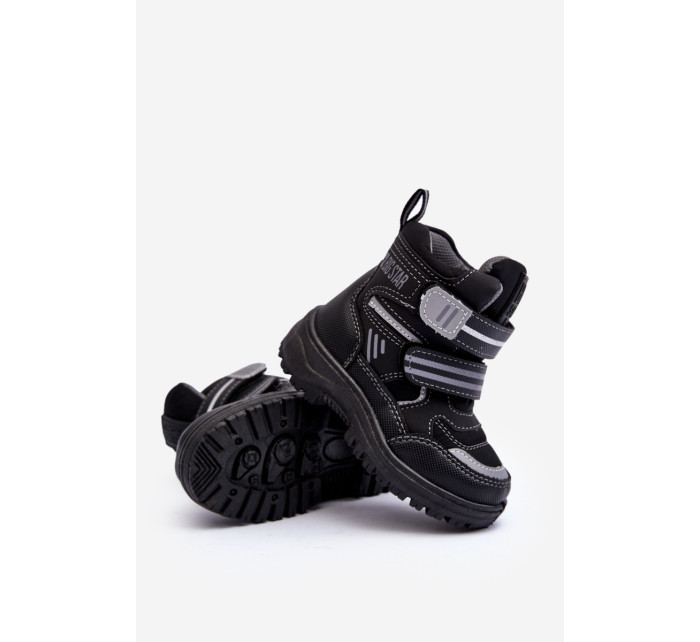 Dětské zateplené boty na suchý zip Black Big Star