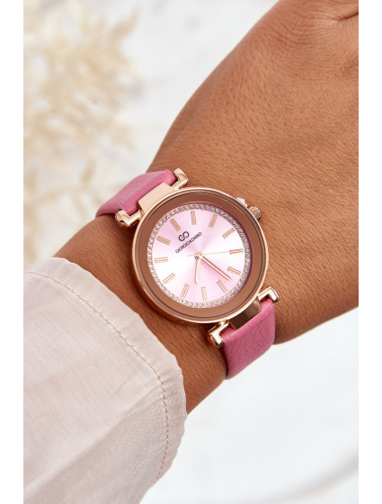 Klasické dámské kožené hodinky Giorgio&Dario růžové