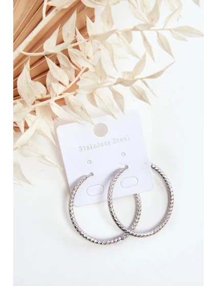 Módní stříbrné kruhové náušnice