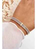 Náramek z nerezové oceli se zlatými kubickými zirkony