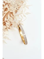 Náramek z nerezové oceli se zlatými kubickými zirkony