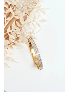 Náramek z nerezové oceli se zlatými kubickými zirkony