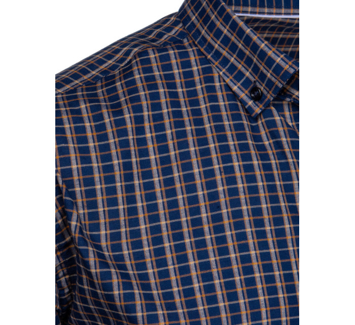 Námořnická modrá kostkovaná pánská košile Dstreet DX2503