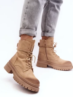 Dámské kotníkové boty Trapper na silné podrážce, béžová Narelona