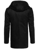 Pánský jednořadý černý zimní kabát Dstreet CX0444