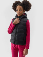 Dívčí péřová vesta s výplní ze syntetického peří 4F - černá