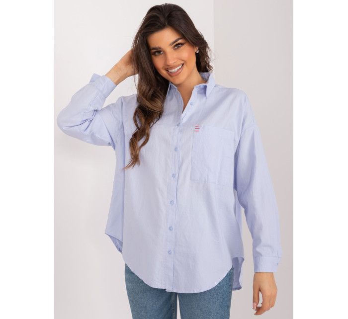 Světle modrá dámská klasická bavlněná košile
