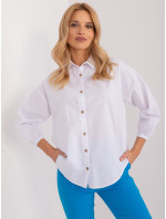 Bílá bavlněná dámská košile na knoflíky