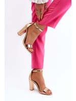 Sandály na vysokém podpatku Thakko z růžového zlata