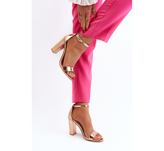 Sandály na vysokém podpatku Thakko z růžového zlata