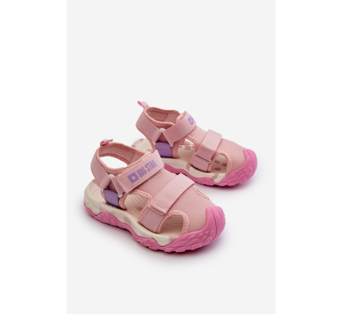 Dívčí sandály na suchý zip Big Star Růžové