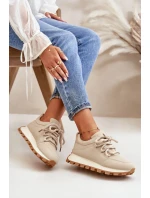 Sportovní tenisky na platformě z eko kůže béžové Riadella