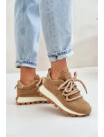 Sportovní tenisky na platformě z eko semiše hnědé Riadella