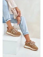 Sportovní tenisky na platformě z eko semiše hnědé Riadella