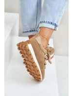 Sportovní tenisky na platformě z eko semiše hnědé Riadella