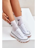 Dámské nízké trampky na platformě Aradwin – bílé
