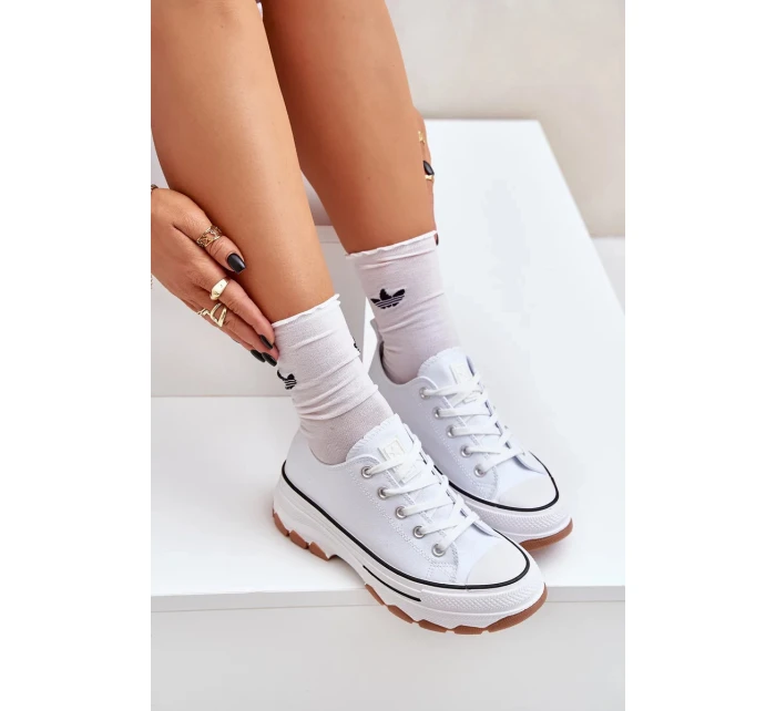 Dámské nízké trampky na platformě Aradwin – bílé Dámské nízké trampky na platformě Aradwin – bílé