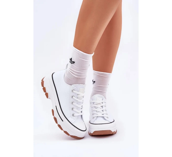 Dámské nízké trampky na platformě Aradwin – bílé Dámské nízké trampky na platformě Aradwin – bílé