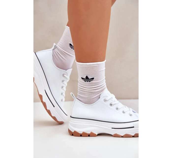 Dámské nízké trampky na platformě Aradwin – bílé Dámské nízké trampky na platformě Aradwin – bílé