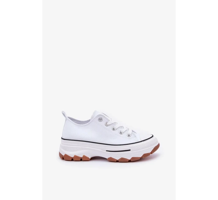 Dámské nízké trampky na platformě Aradwin – bílé Dámské nízké trampky na platformě Aradwin – bílé