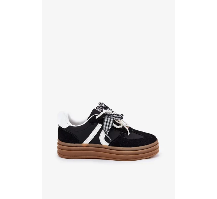 Dámské tenisky na platformě s ozdobami – černé Vinness Dámské tenisky na platformě s ozdobami – černé Vinness