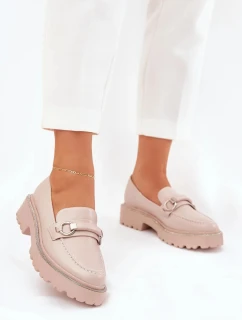 Dámské zdobené mokasíny s cyrkoniemi Patina – béžové