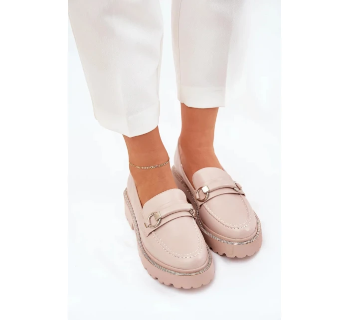 Dámské zdobené mokasíny s cyrkoniemi Patina – béžové Dámské zdobené mokasíny s cyrkoniemi Patina – béžové