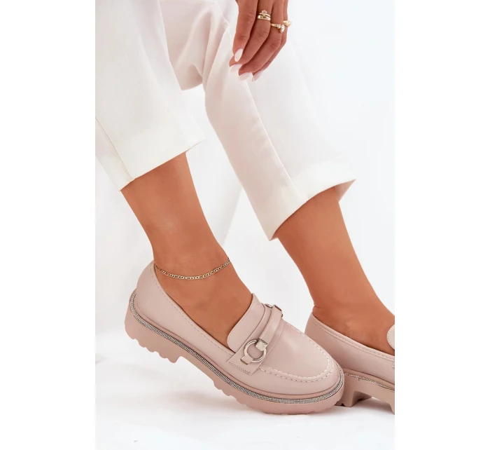 Dámské zdobené mokasíny s cyrkoniemi Patina – béžové Dámské zdobené mokasíny s cyrkoniemi Patina – béžové