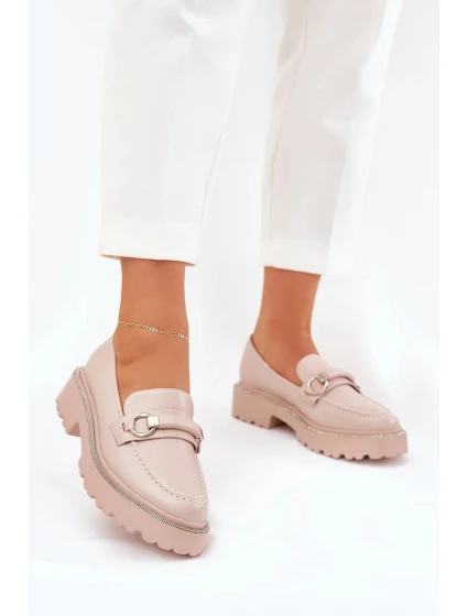 Dámské zdobené mokasíny s cyrkoniemi Patina – béžové Dámské zdobené mokasíny s cyrkoniemi Patina – béžové