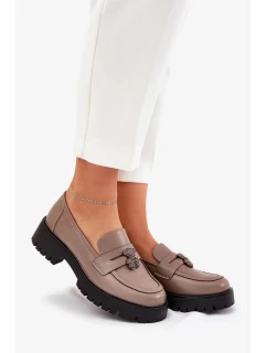 Dámské kožené mokasíny „Miś“ Vinceza – béžové